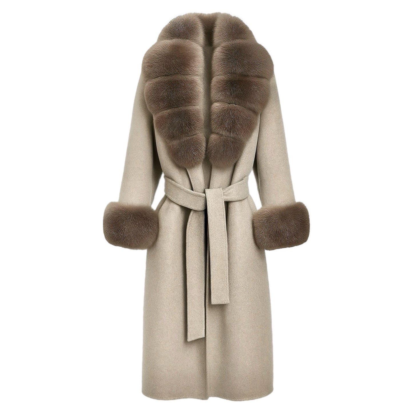 Manteau Long Impériale Fourrure Renard - Laine & Cachemire