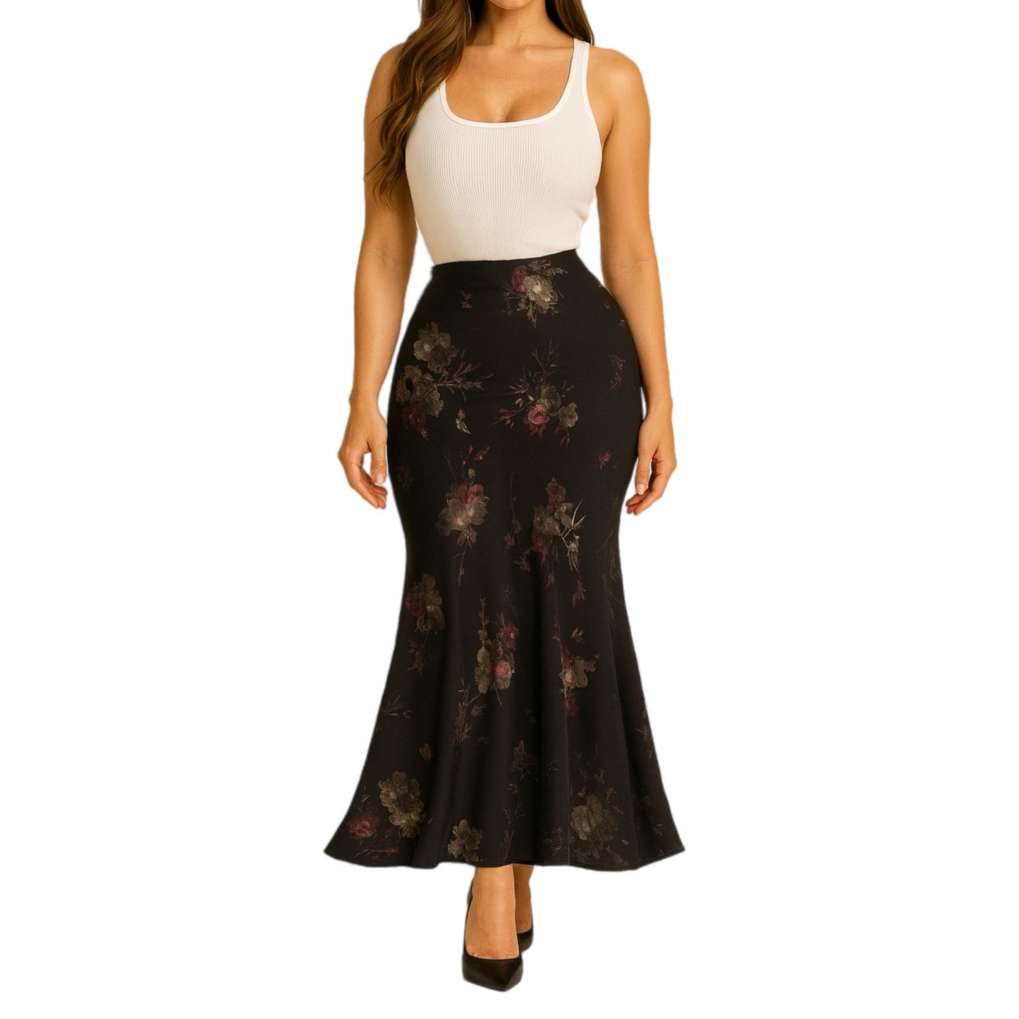 Jupe Satin fleuri