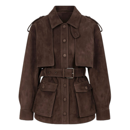 Veste Helena Cuir Velours Suède