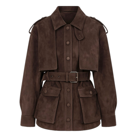 Veste Helena Cuir Velours Suède