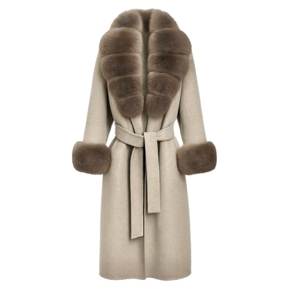 Manteau Long Impériale Fourrure Renard - Laine & Cachemire