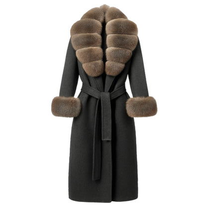 Manteau Long Impériale Fourrure Renard - Laine & Cachemire
