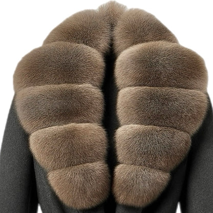 Manteau Long Impériale Fourrure Renard - Laine & Cachemire